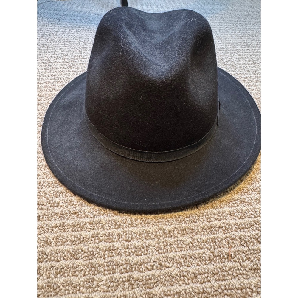 Vintage Country Gentleman Fedora Hat Mens Large Black Wool Lite Felt USA Made
